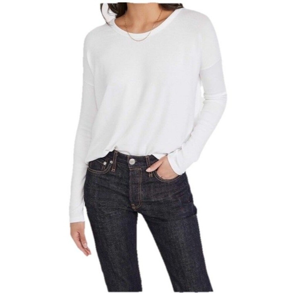 Rag & Bone The Knit LongSleeve Top In White Size S